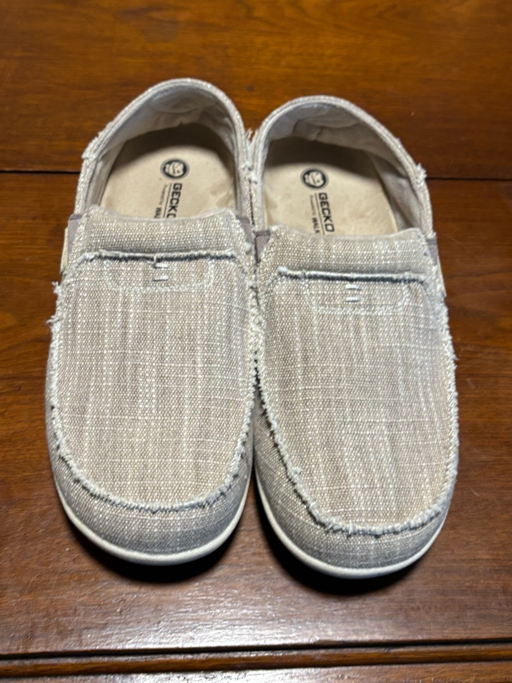 Gecko Man Mens 10 Beige Brown Casual Comfort Slip On Loafer Deck Shoes